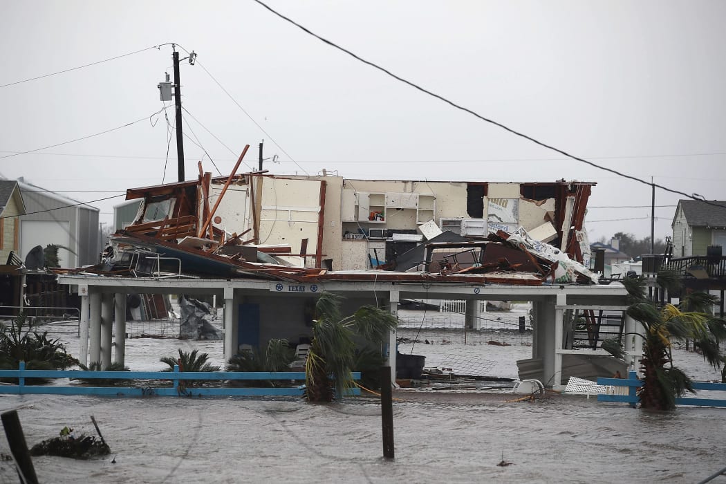 A damaged home in Rockport, Texas after Harvey made landfall.