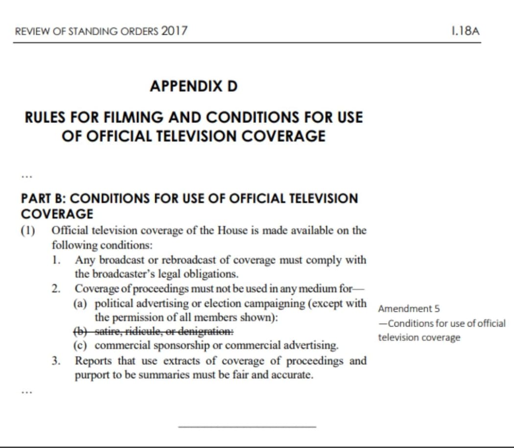 Parliament's standing orders.