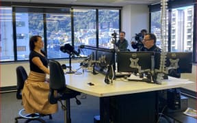 Tory Whanau getting a grilling in Newstalk ZB's Wellington studio in Monday.