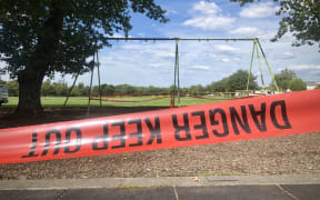 The swings are closed at this Carterton playground in Wairarapa.