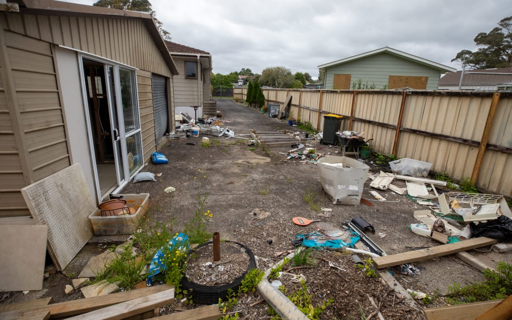Houses in Urlich Drive sit abandoned in November 2023 and have been subsequently vandalised since the floods at the start of 2023.