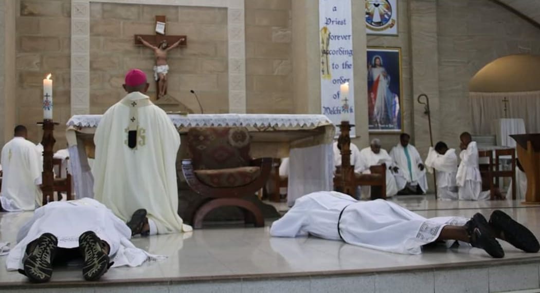 A mass to celebrate the ordination of priests.
