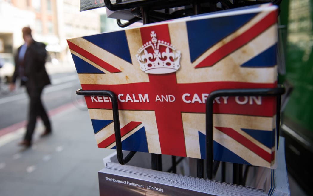 Postcards on display in London ahead of Britain's vote to break away from the EU.