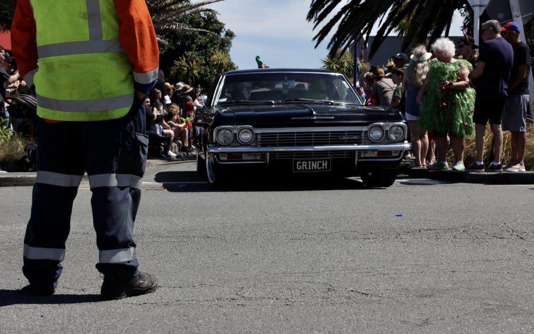 Volunteers prepare floats for the Christchurch Christmas Show Parade. Photo: Polly Nichols
