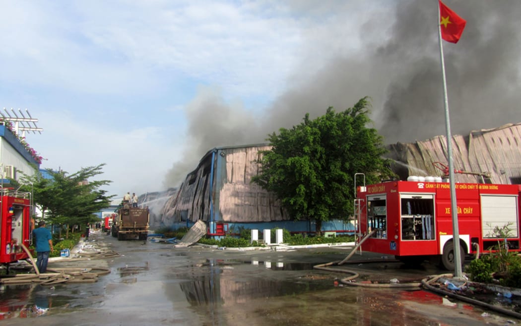 Factories including a furniture plant in Binh Duong have been set alight by protesters.