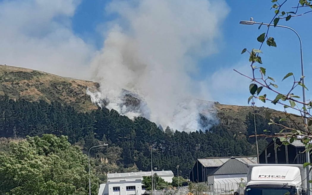 A fire in the Port Hills on 20 November, 2023.