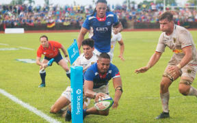 Samoa thrashed Germany 66-15 in the first leg of the Oceania/Europe play-off in Apia.
