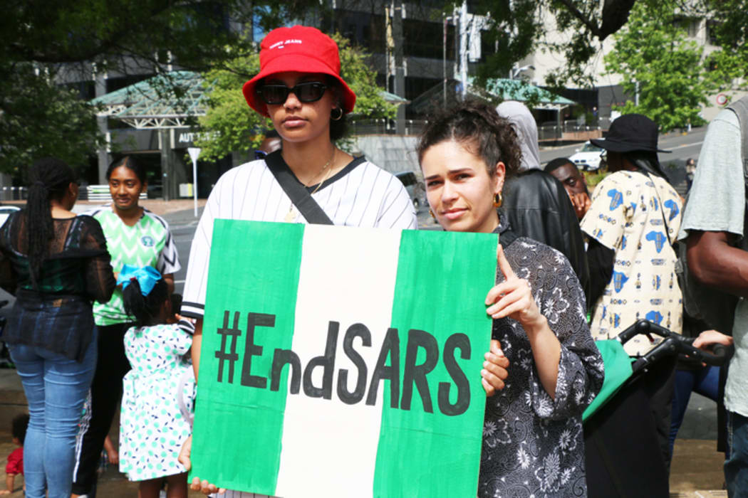 Musician JessB at the EndSARS gathering.