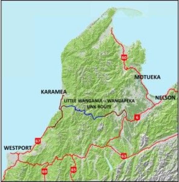 The proposed road would link Little Wanganui, south of Karamea, with Tapawera in the Motueka Valley.