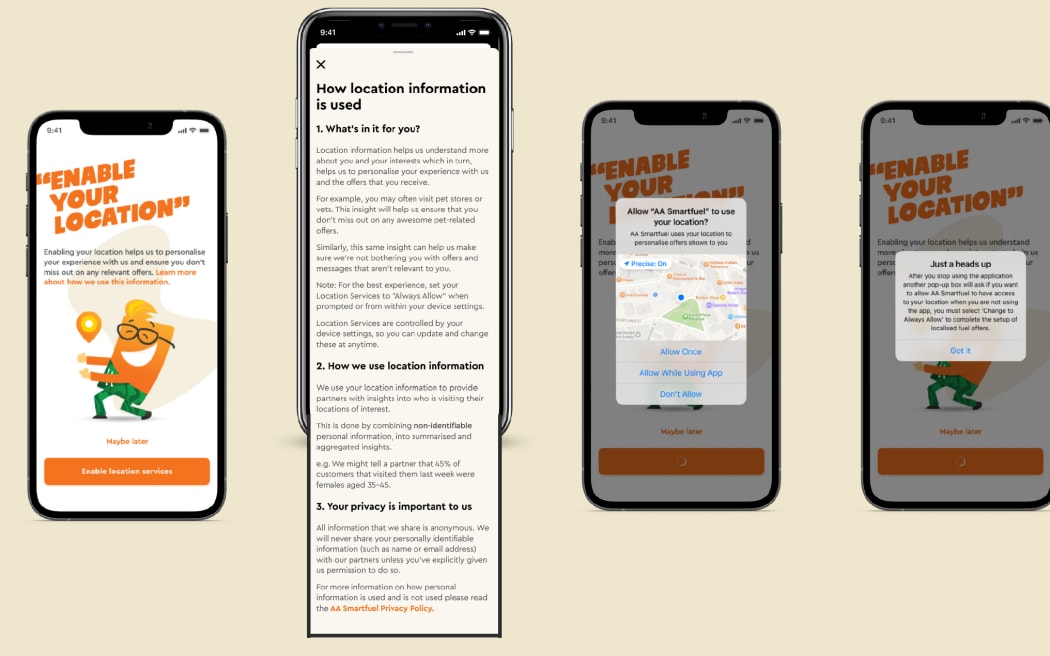 Screenshot of Smartfuel onboarding to have your location tracked