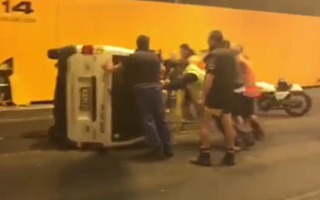 The Terrace Tunnel in Wellingotn was closed after a van rolled in it.