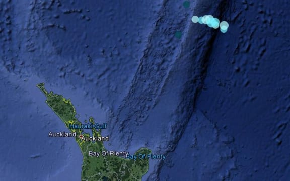 A rash of quakes in the Kermadec region.