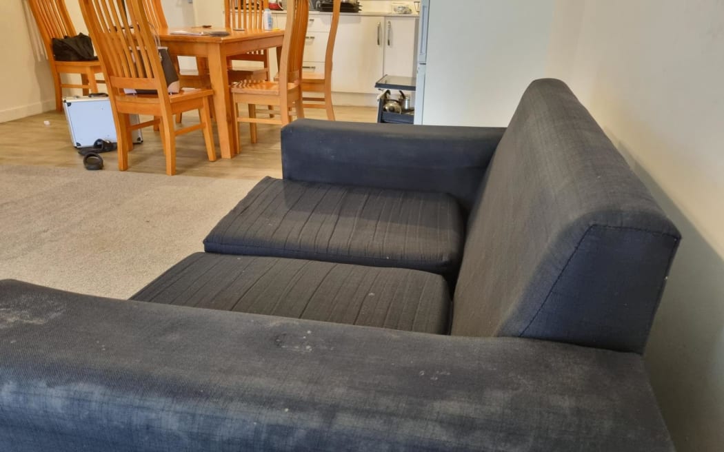 The couple said the transitional housing unit was full of dirty furniture and mould.