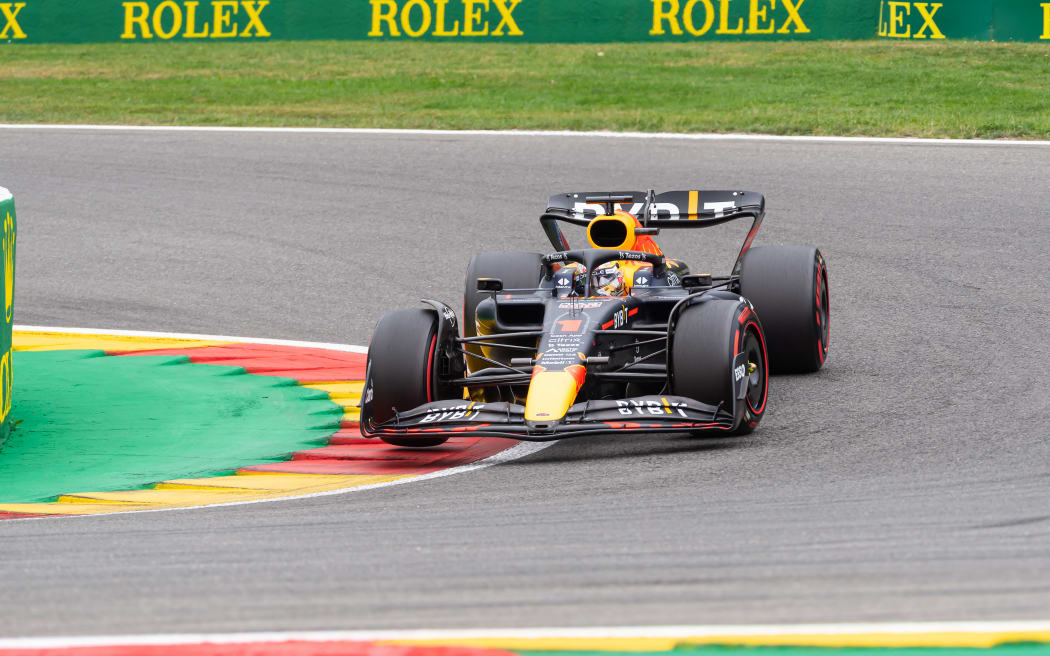 Max Verstappen of the Netherlands driving the (1) Oracle Red Bull Racing RB18 on track during qualifying ahead of the F1 Grand Prix of Belgium at Circuit de Spa-Francorchamps In Spa - Belgium on 27 August 2022.  (Photo by Jonathan Raa/NurPhoto) (Photo by Jonathan Raa / NurPhoto / NurPhoto via AFP)