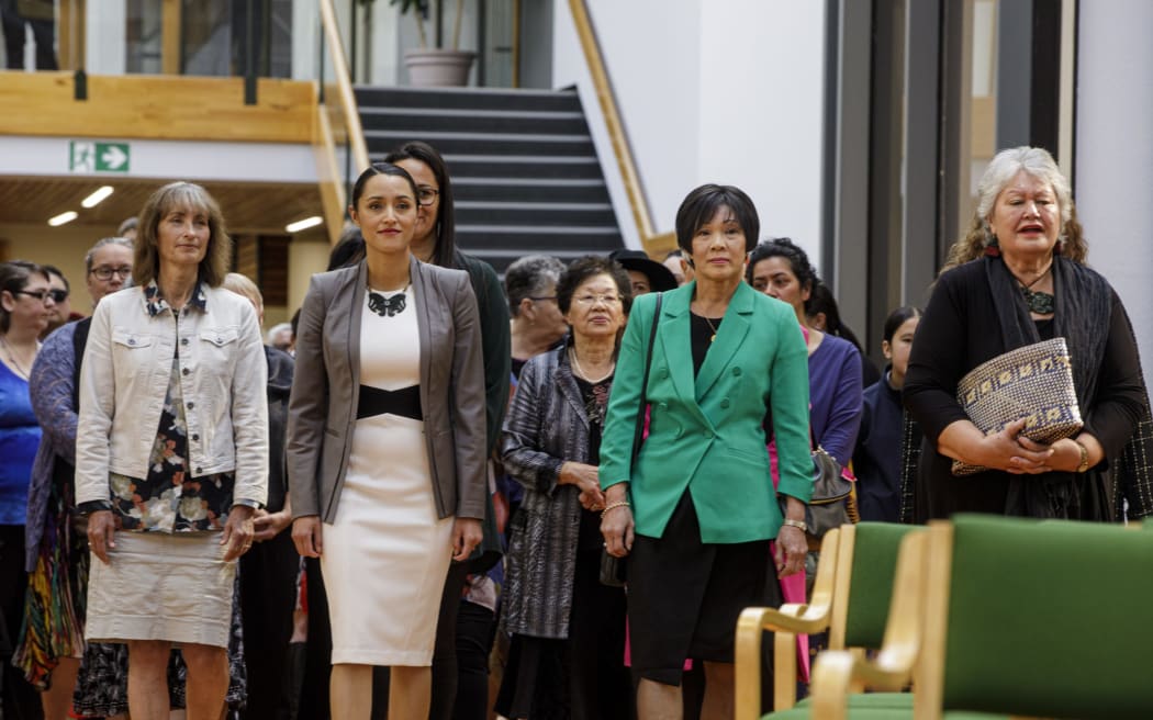 Rotorua mayor Tania Tapsell, centre, with rural ward councillor Karen Barker, left, and deputy mayor Sandra Kai Fong.