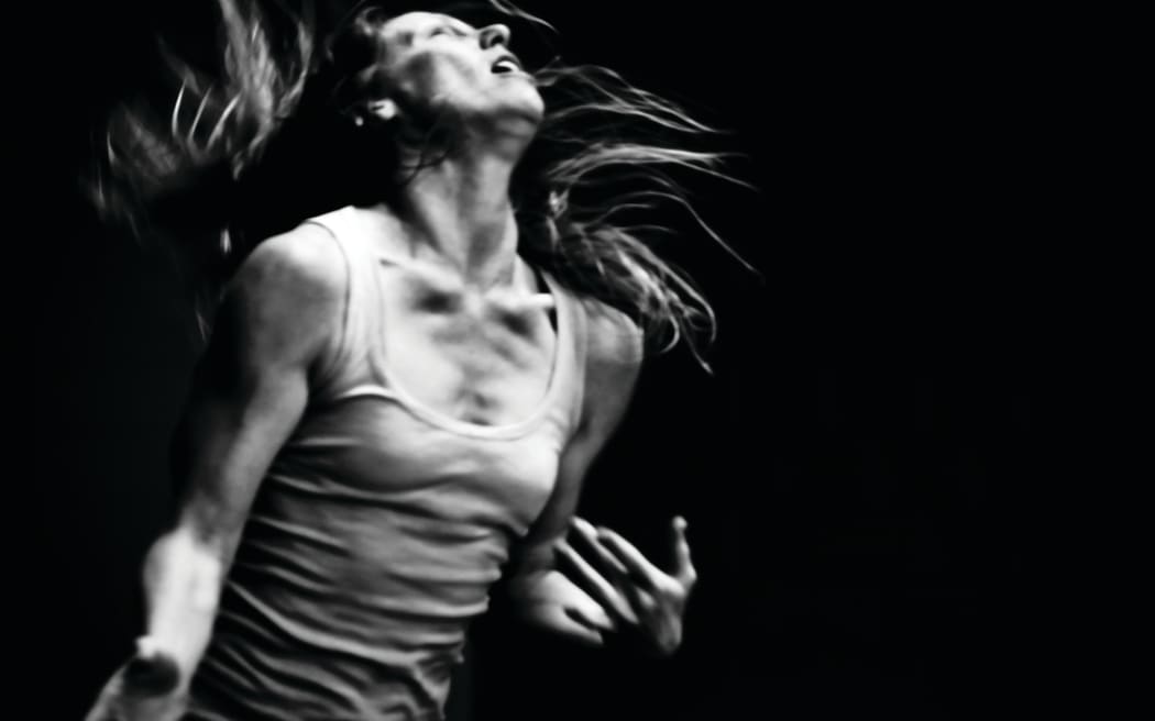 Black and white image of a dancer