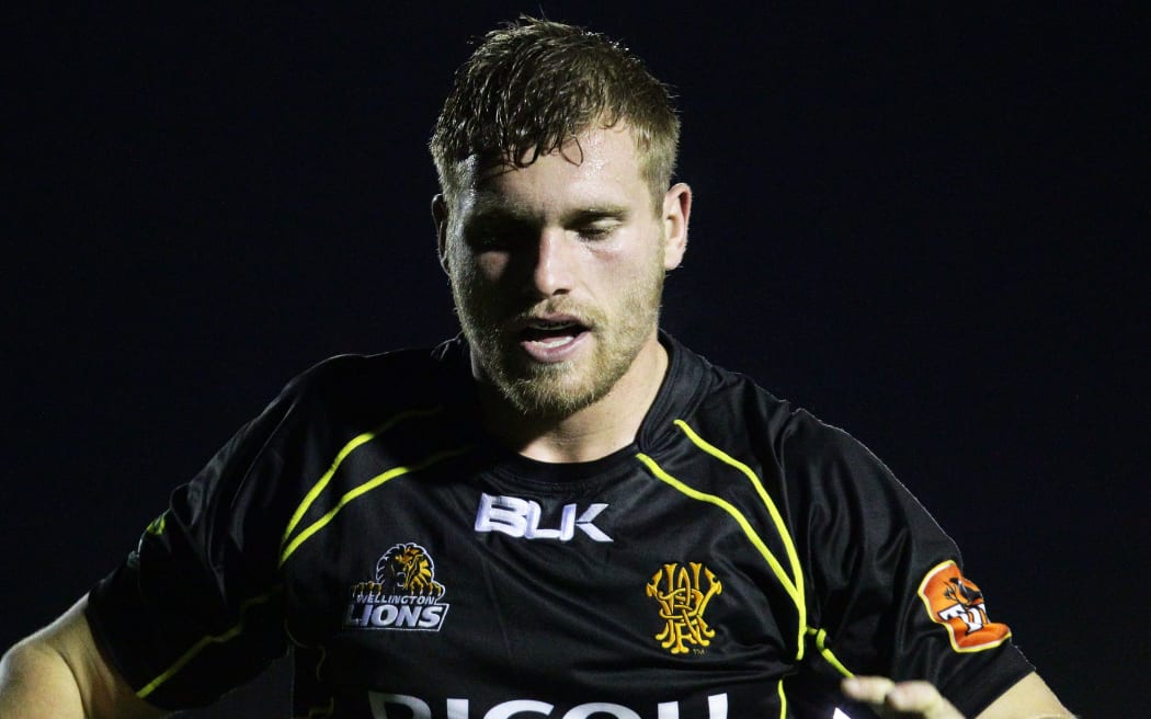 The Lions' Brad Shields looks on during the 2013 All Blacks pre season training game. All Blacks v Wellington Lions, Hutt Recreational Ground, Lower Hutt, Wellington, Friday 9 August 2013.