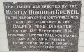 A memorial to the 43 men killed in the 1914 Ralph Mine disaster.