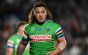 Raiders player Josh Papali'i during the NRL match against the New Zealand Warriors in Auckland on 21 July, 2023.