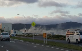 The fire at Macaulay Metals, Seaview, Lower Hutt.