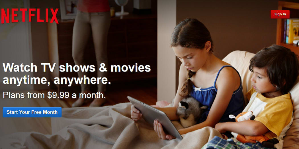 Screengrab of Netflix NZ website