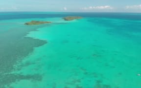 The area that is marked for dredging in Palau