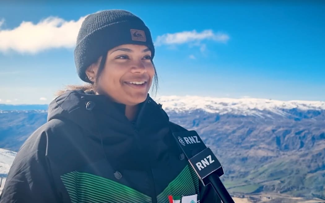 Snowboarder Amenah Almuhairi.