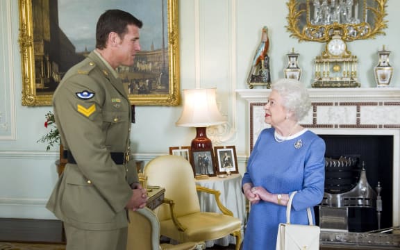Ben Roberts-Smith received the Victoria Cross for gallantry in Afghanistan from the late Queen Elizabeth at Buckingham Palace in 2011.