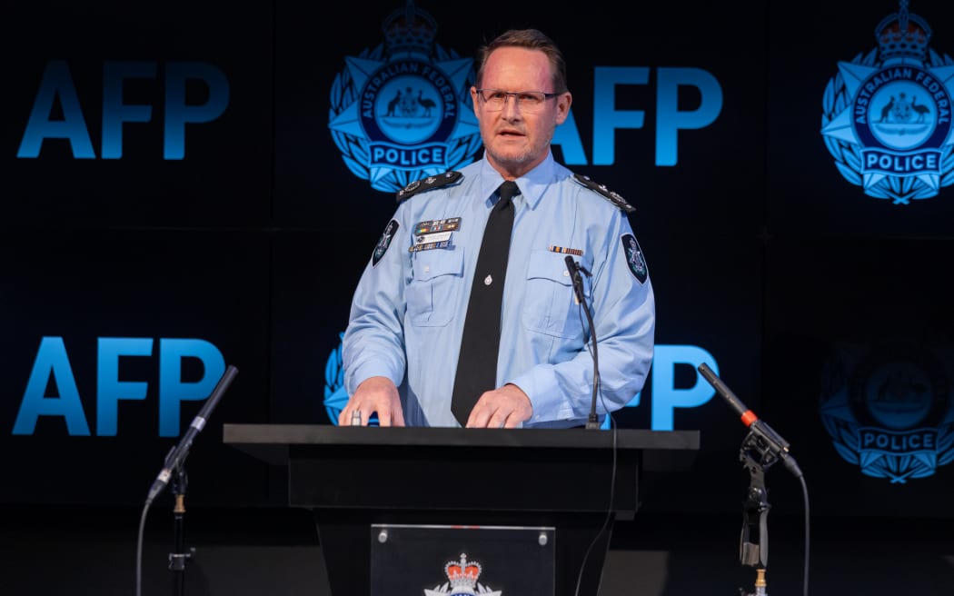 AFP Counter Terrorism and Special Investigations Assistant Commissioner Stephen Nutt at a press conference announcing that a Chinese national has been charged with foreign interference offence in Canberra.