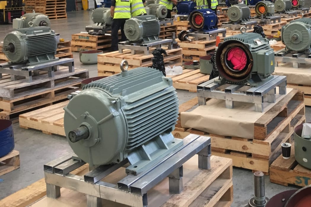 Electric motors containing methamphetamine being examined.