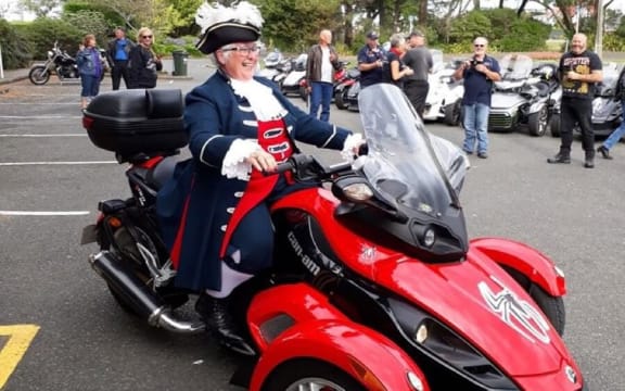 The outgoing Southland town crier Lynley Mckerrow.