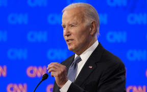 US President Joe Biden speaks during a presidential debate hosted by CNN with Republican presidential candidate former President Donald Trump on 27 June, 2024, in Atlanta.