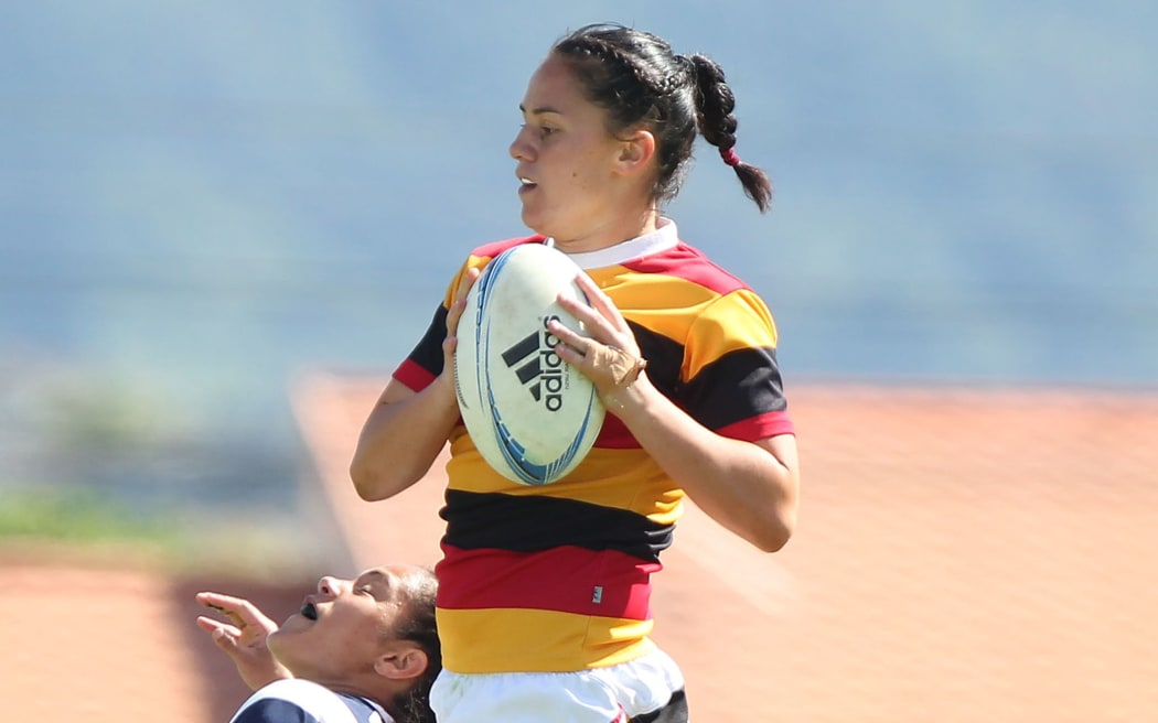 The new Cook Islands women's sevens coach Crystal Kaua during her playing days.