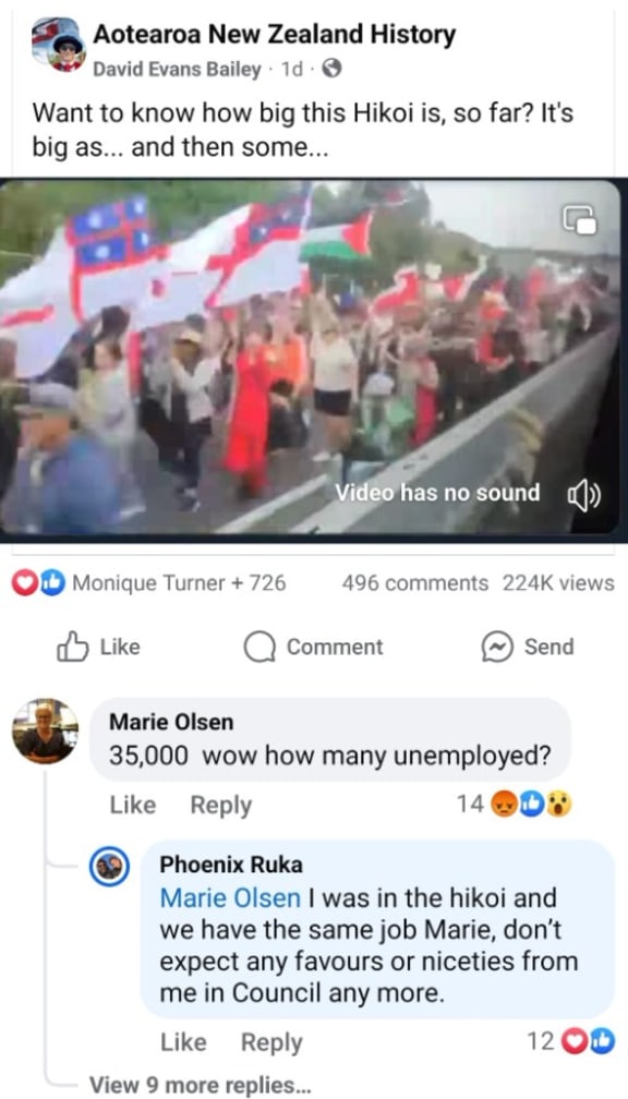 Whangārei District Council say they are looking into a controversial Facebook post about those taking part in the hīkoi.
