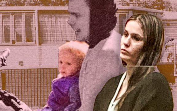 Dylan Berry’s parents’ property at Pongokawa, Bay of Plenty. Jessica Mulford (right) claimed the toddler was injured after falling out of a window on to the deck and concrete below. Composite photo / NZME