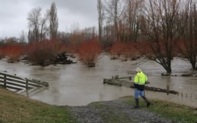 Robin Jessep surveys the waters encroaching on his outer-Ashburton farm