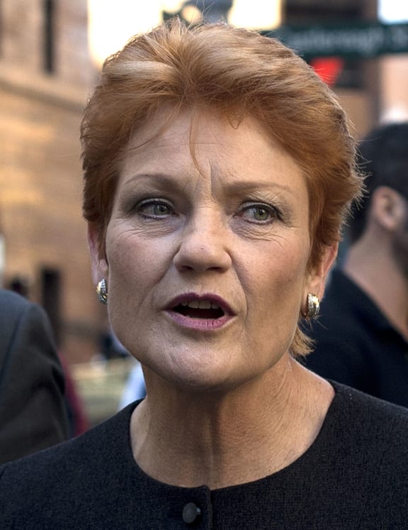 The One Nation party leader Paulline Hanson.