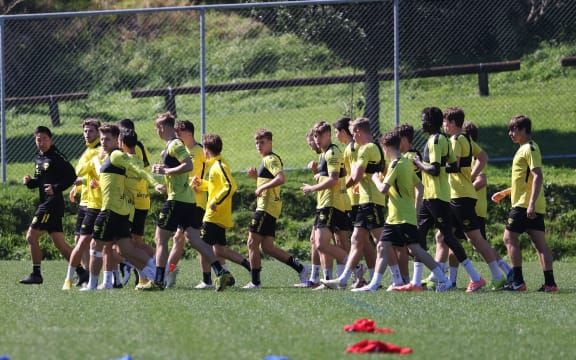 The Wellington Phoenix during a training session.