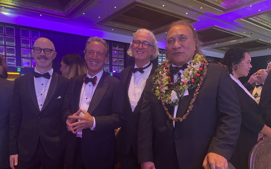 Respected Samoan businessman Uluoma'tootua Saulaulu Aiono on the right.