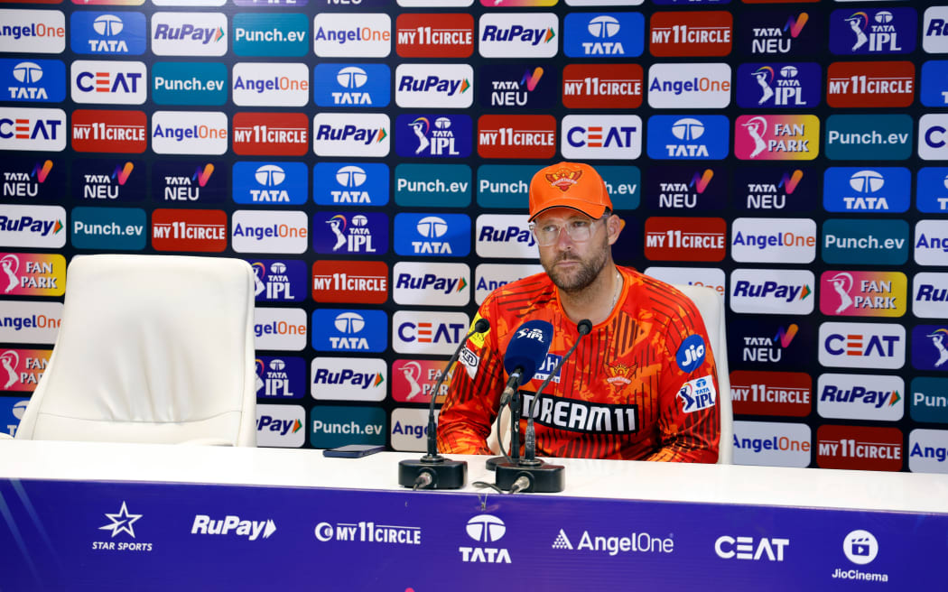 Daniel Vettori, Head Coach of Sunrisers Hyderabad at pc during match 3 of the Indian Premier League season 17 (IPL 2024) between Kolkata Knight Riders and Sunrisers Hyderabad held at the Eden gardens Stadium, Kolkata on the 23rd March 2024.

Photo by Tamal Das/ Sportzpics for IPL