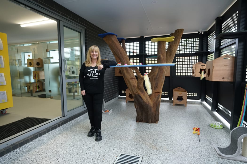 Pet Refuge founder Julie Chapman in one of the rooms at the new facility