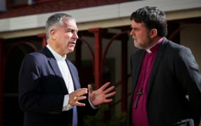 The Roman Catholic Church Cardinal, John Dew (left) and Anglican Church Archbishop, Philip Richardson.