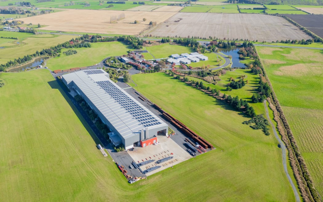 The steel fabrication site already built by Calder Stewart on the land where the Milburn development will be worked on.