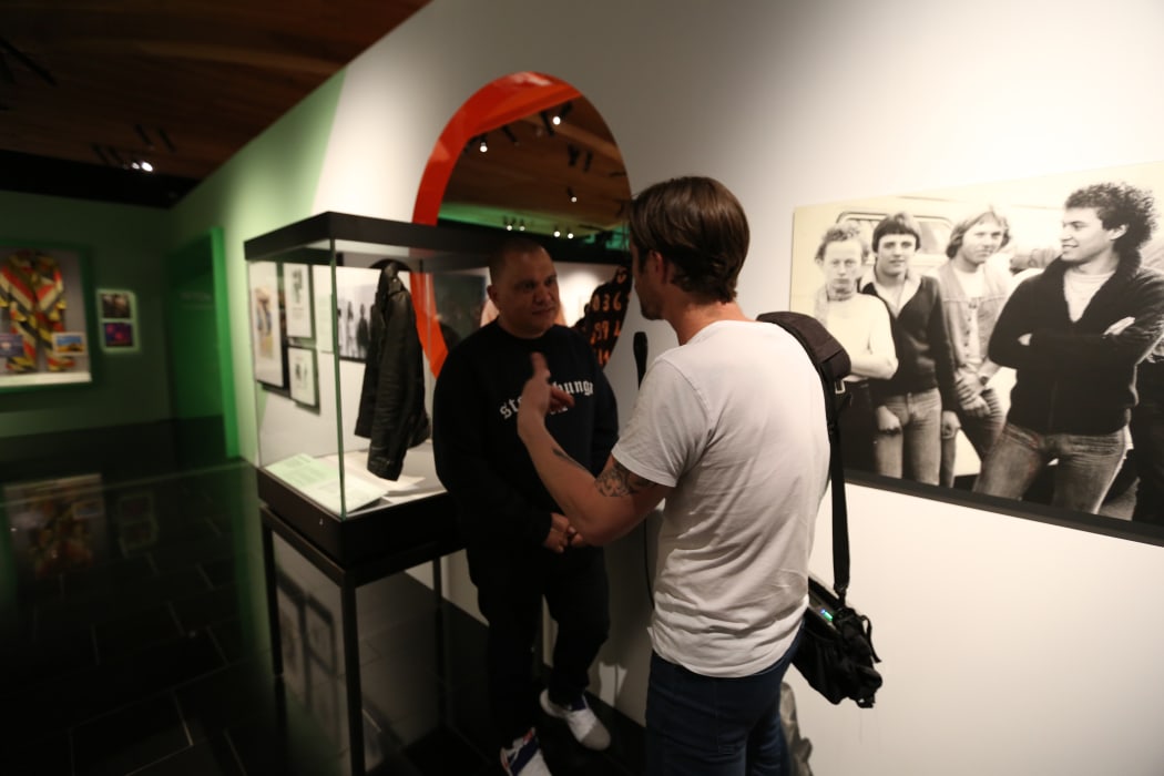 Music 101 presenter Alex Behan interviewing DJ Sirvere at the Volume: Making Music in Aotearoa exhibition at Auckland Museum