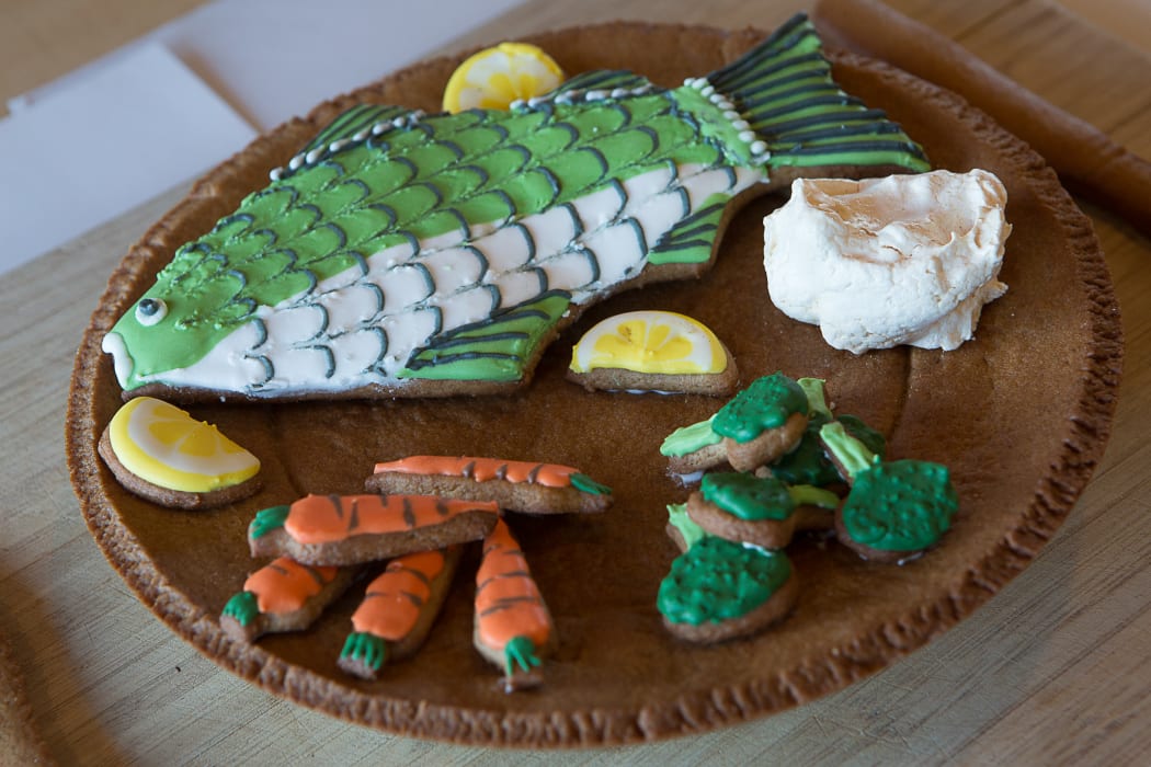 Teach someone to cook and they will eat well for a lifetime thesis representation for "bake your thesis" from Sarahmarie Innes and Katie Mahn.