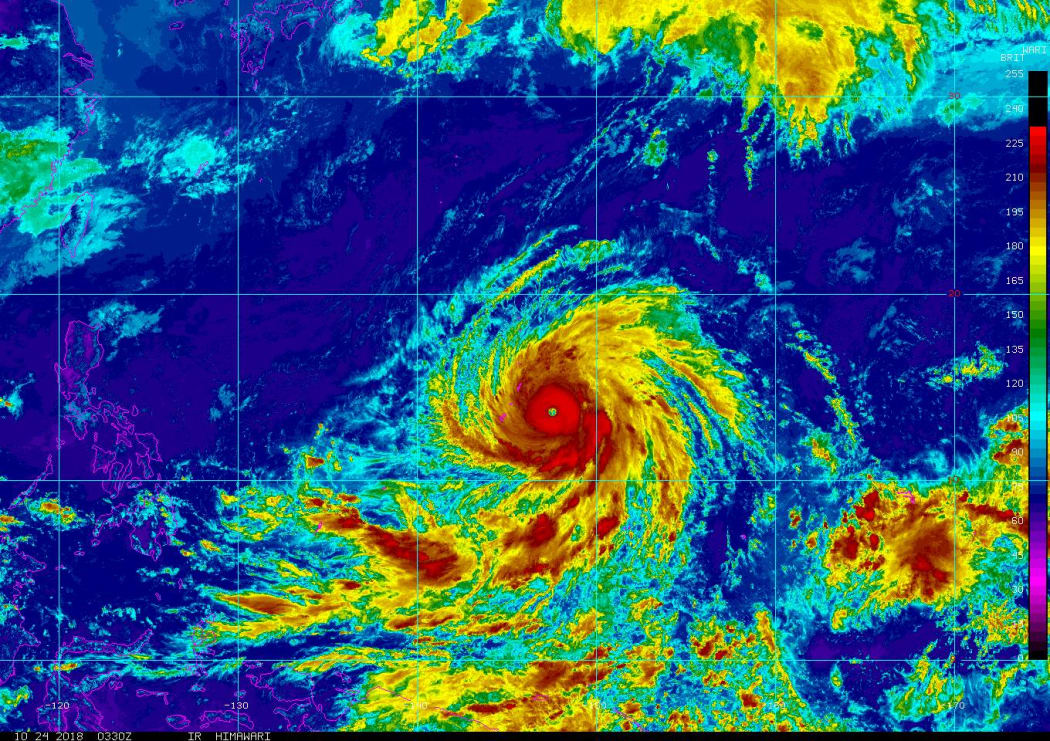 Super Typhoon Yutu is forecast to continue intensifying through Friday and pass near Tinian as a category 5 system.