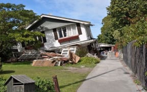 A house in Avonside that was damaged after the February quake.