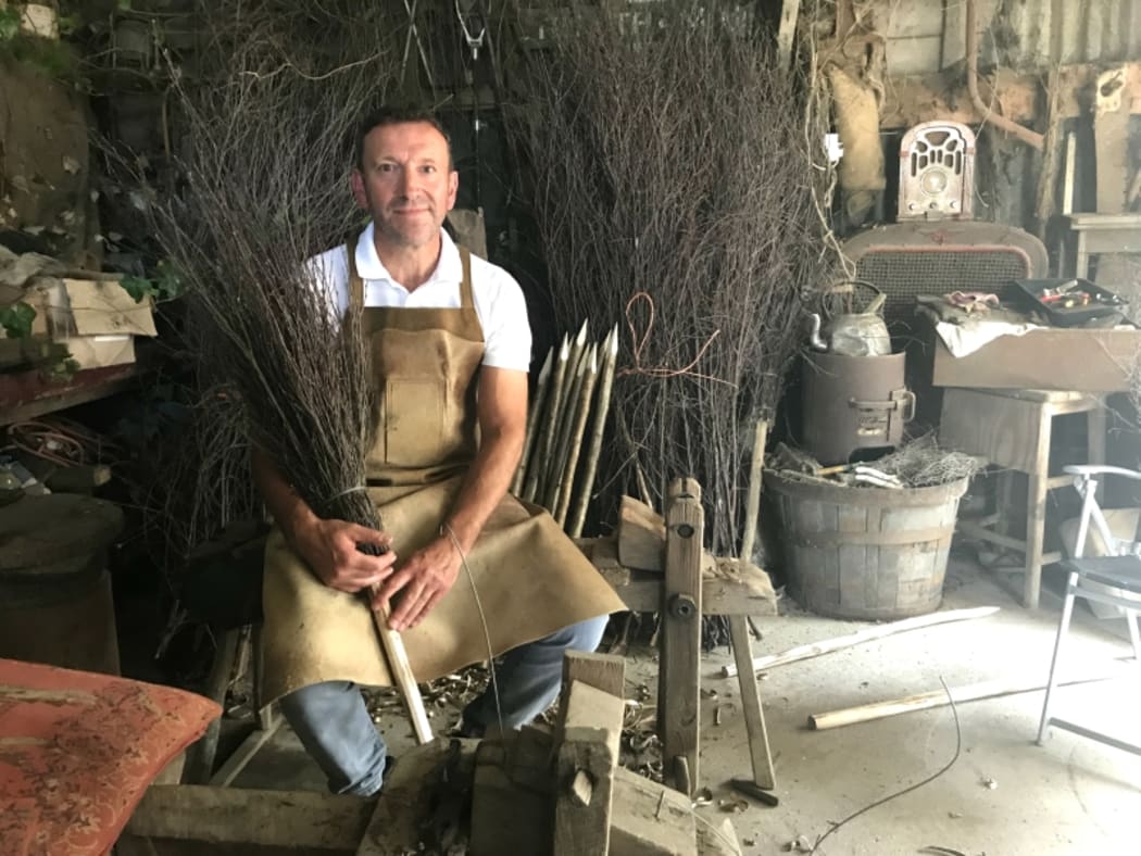 Bradley Nash, a besom maker from Tadley, Hampshire, UK.