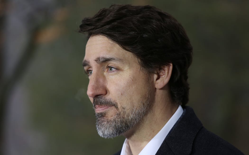 Canadian Prime Minister Justin Trudeau speaks during a news conference on COVID-19 situation in Canada on March 29, 2020.