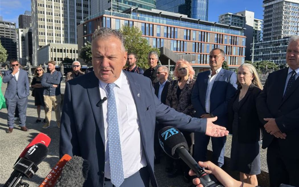 Shane Jones at fisheries announcement in Wellington